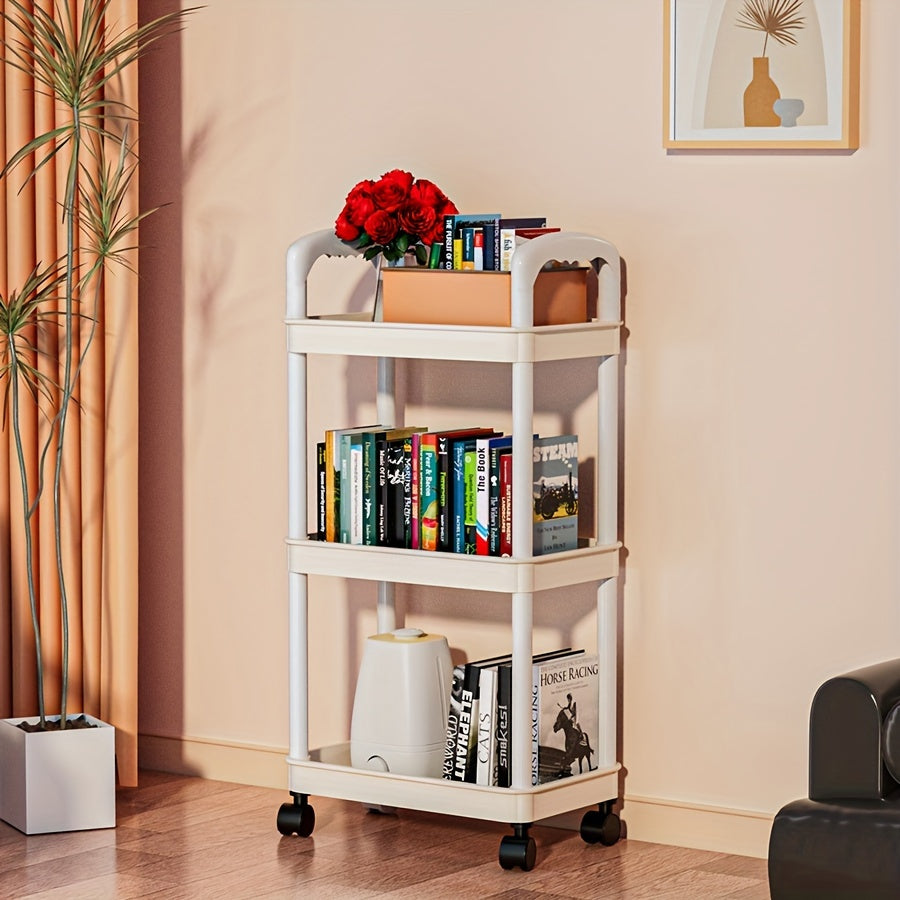 3 Tier Utility Cart Rolling Organization Cart with Handle and Wheels