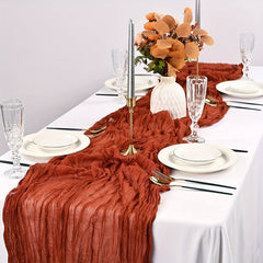 Boho Cheesecloth Table Runner for Wedding Reception Bridal Shower
