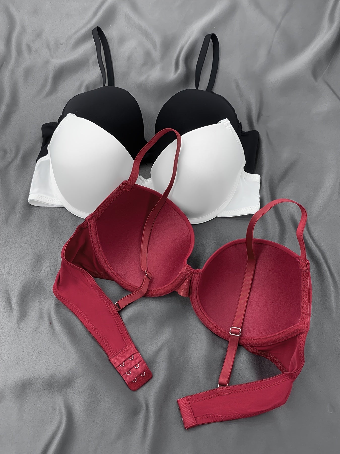 3 Pack Push Up Stretch Everyday Bra Comfy T shirt Intimates Bra