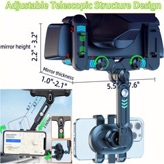 360 Degree Car Rearview Mirror Mobile Phone Bracket Rotatable