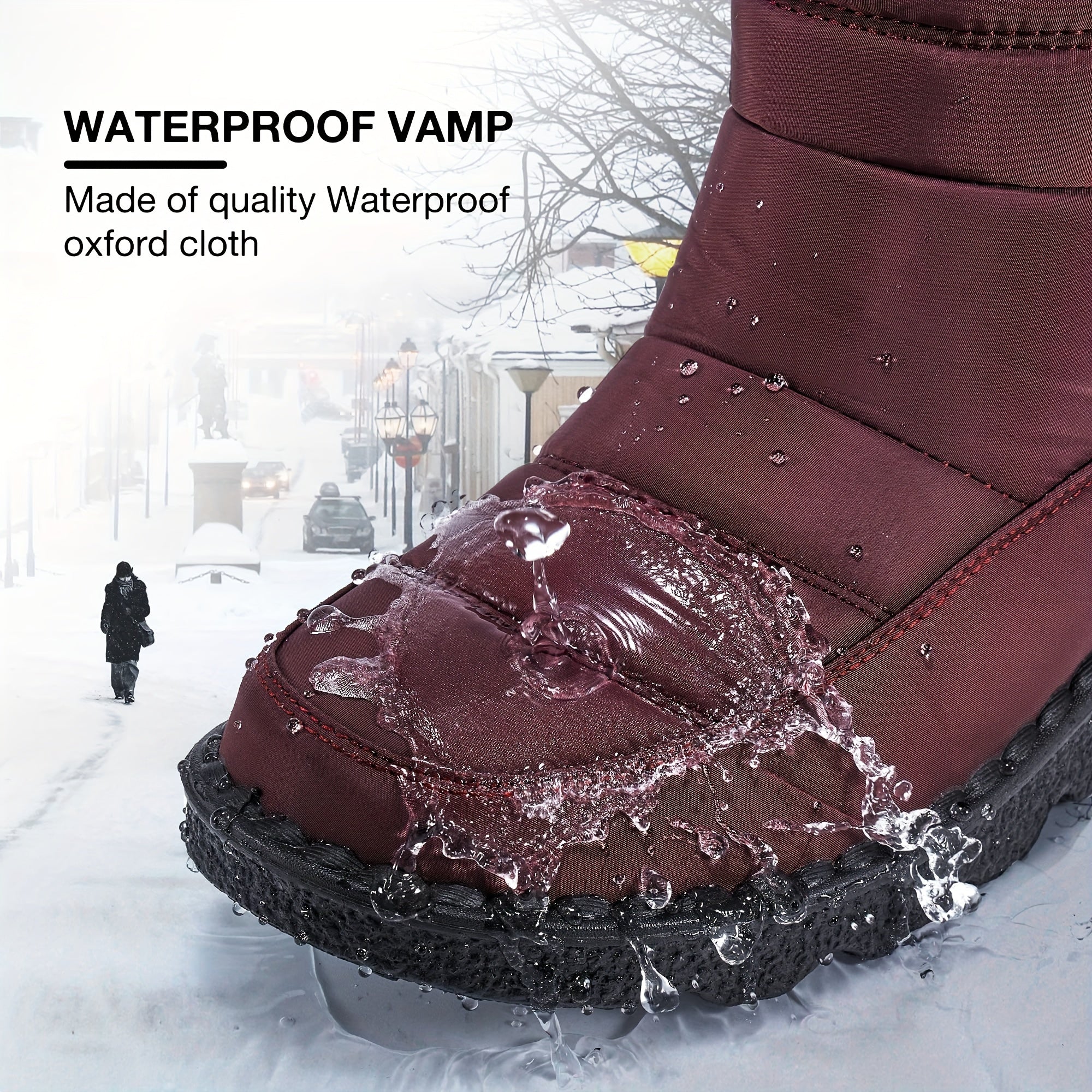Women's Waterproof Winter Boots Plush Lined Outdoor Short Snow Boots