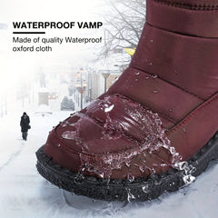 Women's Waterproof Winter Boots Plush Lined Outdoor Short Snow Boots