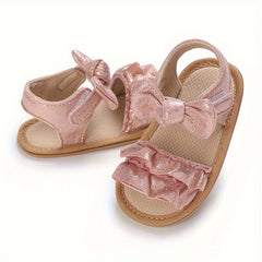 Bowknot Open Toe Sandals For Baby Girls