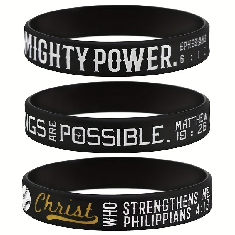 Women's Inspirational Baseball Silicone Bracelet - Motivational Wristband