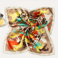 50 04cm Printed Square Scarf Bandana Women Silk Head Wrap Hair Accessory
