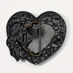 Vintage Rose Heart Belt Buckle For Women