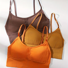 3pcs Ribbed Cami Tops Sleeveless Crop Top Women's Lingerie