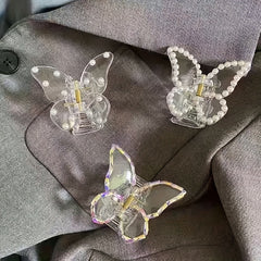 Faux Pearl Butterfly Hair Clip Small Hairpin