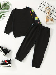 Boys 2pcs Paint Splash Sweatshirt & Pants Set