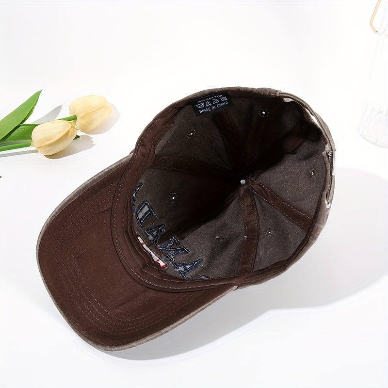 Canada Maple Leaf Baseball Cap Vintage Embroidered Washed Distressed Dad Hats