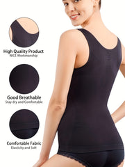 Seamless Shaping Tank Tops V Neck Tummy Control Slimmer Top