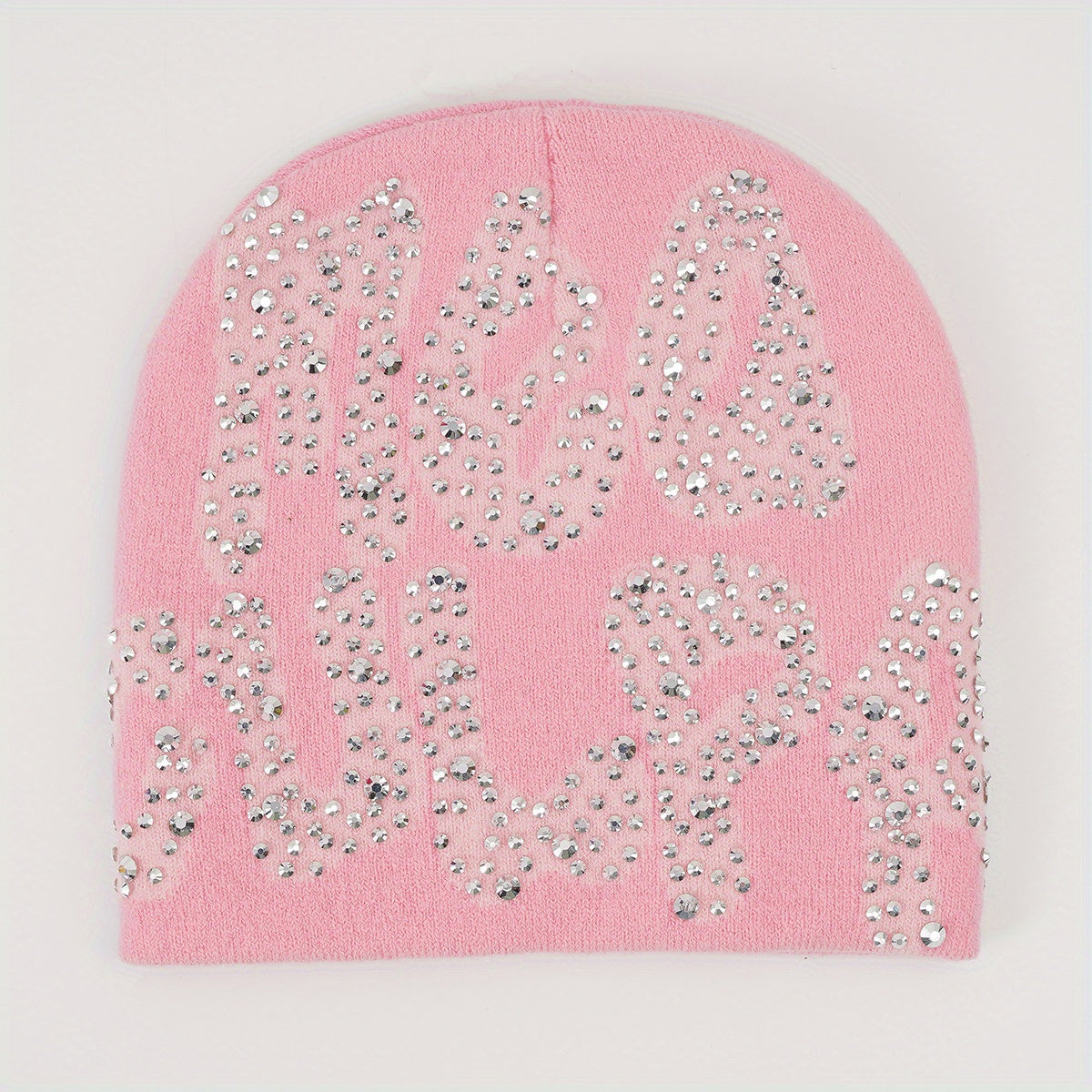 Y2K Rhinestone Decor Candy Skull Cap Hip Hop Knit Hat