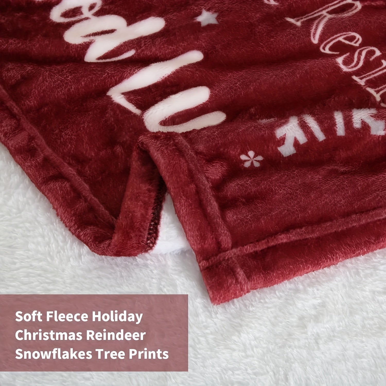 Christmas Snowflake Tree Print Throw Blanket Soft Warm Comfortable