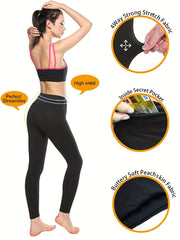 Soft Leggings with Inner Pockets for Yoga and Fitness