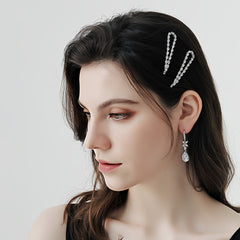 Rhinestone Pearl Hair Barrettes Clips Hairpin Decorative Accessory