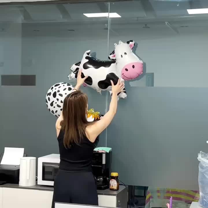 4pcs Cow Balloons Farm Party Balloons Birthday Balloons Decor