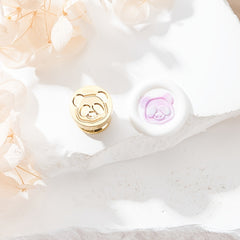 Brass Seal with Bear Pattern - Ideal for Gift Packaging & Invitations