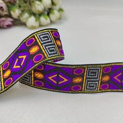Vintage Jacquard Ribbon Embroidered Lace 2 Yards x 3 1/3inch
