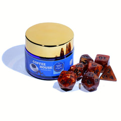 Coffee Dice Set w/ Bottle for Tabletop Games