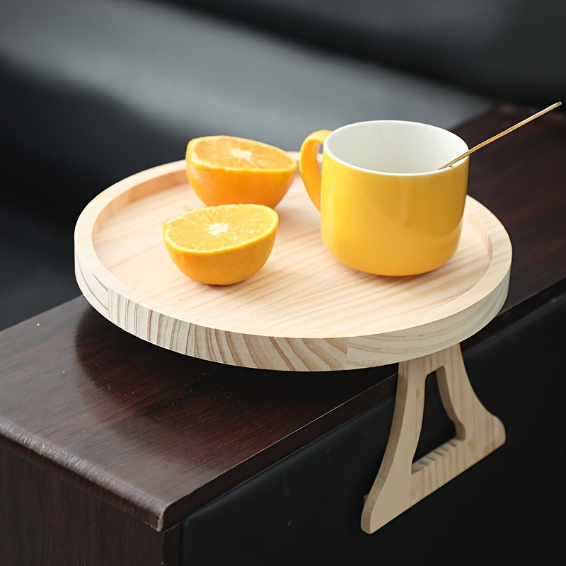 Bamboo Sofa Armrest Clip On Tray Table