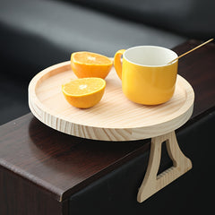 Bamboo Sofa Armrest Clip On Tray Table