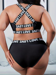 Sports Lingerie Set Ribbed Comfort Bra & Panty Two Piece Set