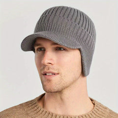 Men's Winter Beanie Hat Ear Protection Knitted Warm Outdoor Thickened