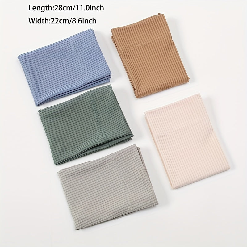 Striped Inner Cap Scarf Solid Underscarf Turban Cap Casual Hijab