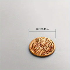 Boho Rattan Coaster Heat Insulation Table Mat Vietnamese Autumn Vine Hot Pads