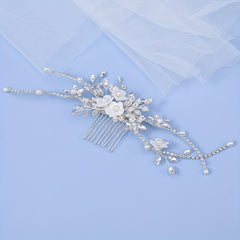 Bridal Wedding Hair Comb with Faux Pearls