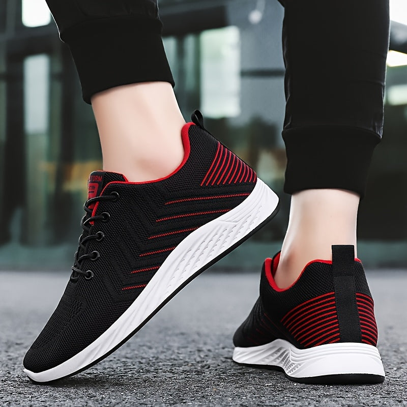 Men's Breathable Running Shoes Comfy Non Slip Lace Up Sneakers