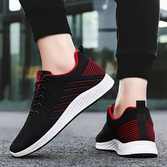Men's Breathable Running Shoes Comfy Non Slip Lace Up Sneakers