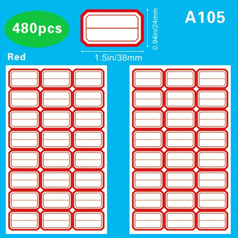 480 Oral & 320 Classification Self-Adhesive Stickers - Handwritten Name Labels