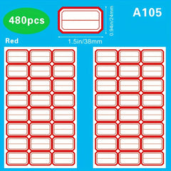 480 Oral & 320 Classification Self-Adhesive Stickers - Handwritten Name Labels