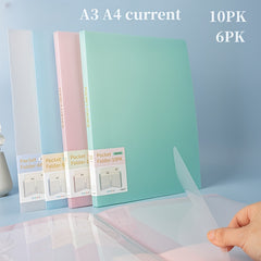 5pcs Waterproof A3 A4 Size File Bag, Transparent Insert Bag Mixing, 6PK 10PK