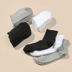 12 Pairs Unisex Solid Calf Socks for Kids