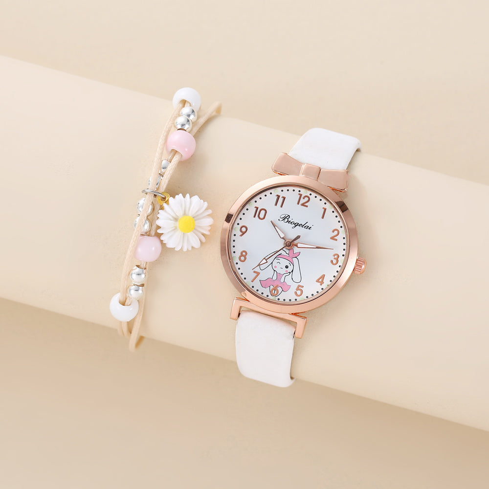 Autumn Winter Girls Quartz Watch Daisy Bracelet