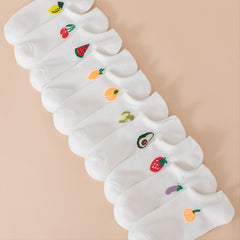 10 Pairs Fruit Ankle Socks Set For Women