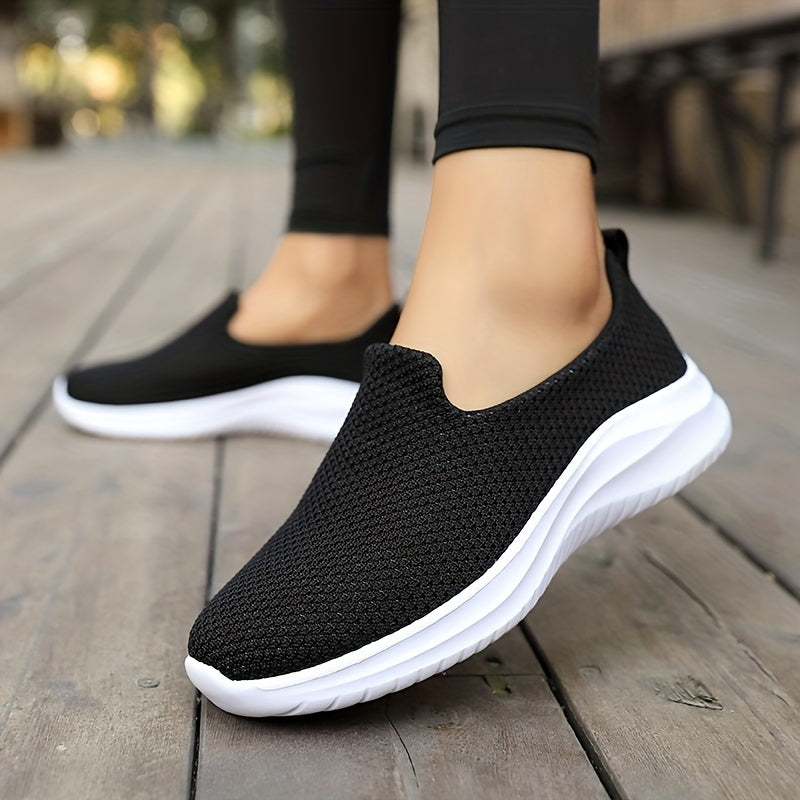 Women's Breathable Knit Sneakers Lightweight Slip On Shoes