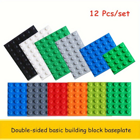 12 Pc Building Blocks Puzzle Toys w/ Base Plate for Construction