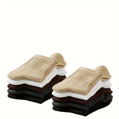 10 Pairs Women's Crew Socks Solid Color Sport Stockings Breathable & Comfortable
