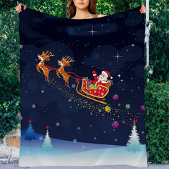 Christmas Elk Santa Blanket Soft Winter Warm Blanket for Home Sofa