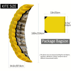 2.5m Parafoil Kite with Line Handle - Stunt Kite for Sports Beach
