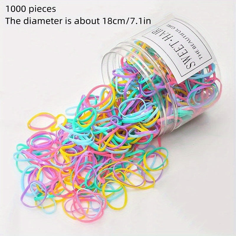 1000pcs Cartoon Hair Ties Set Decorative Hair Accessories Holiday Gift
