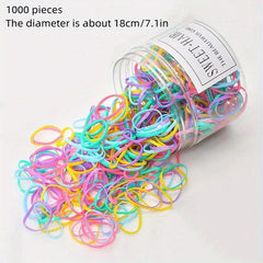 1000pcs Cartoon Hair Ties Set Decorative Hair Accessories Holiday Gift