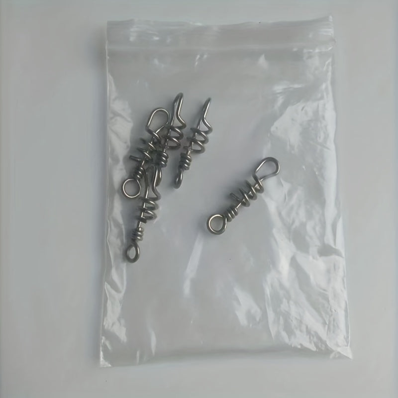 5pcs Stainless Steel Swivel Ring Fishing Rigs Hook Connector