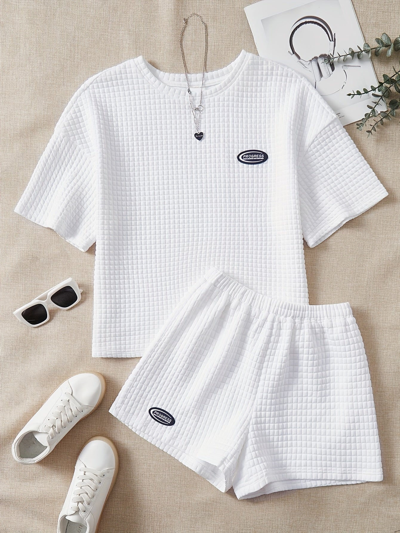 Short Sleeve Top & Shorts Lounge Set Women's Loungewear