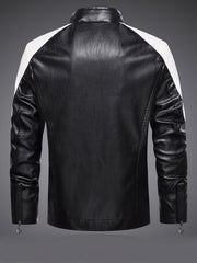 Men's Soft Shell PU Leather Jacket Windproof & Waterproof