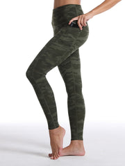 Women's Camo Print High Waist Leggings with Pockets