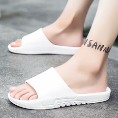 Men's Non Slip Pillow Slides Open Toe Slippers for Indoor Outdoor Beach Shower